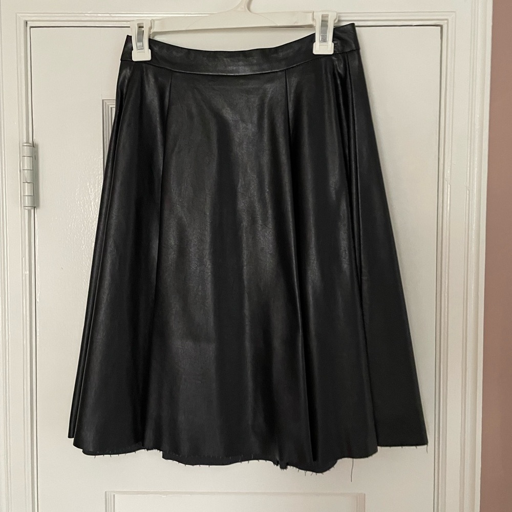 Leather black skirt
